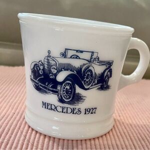 Surrey Shaving Mug Mercedes 1927 Milk Glass Vintage